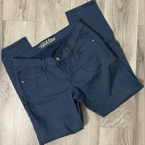 Old Navy Rock Star Blue White Dot Stretchy Blue Jeans Size 12